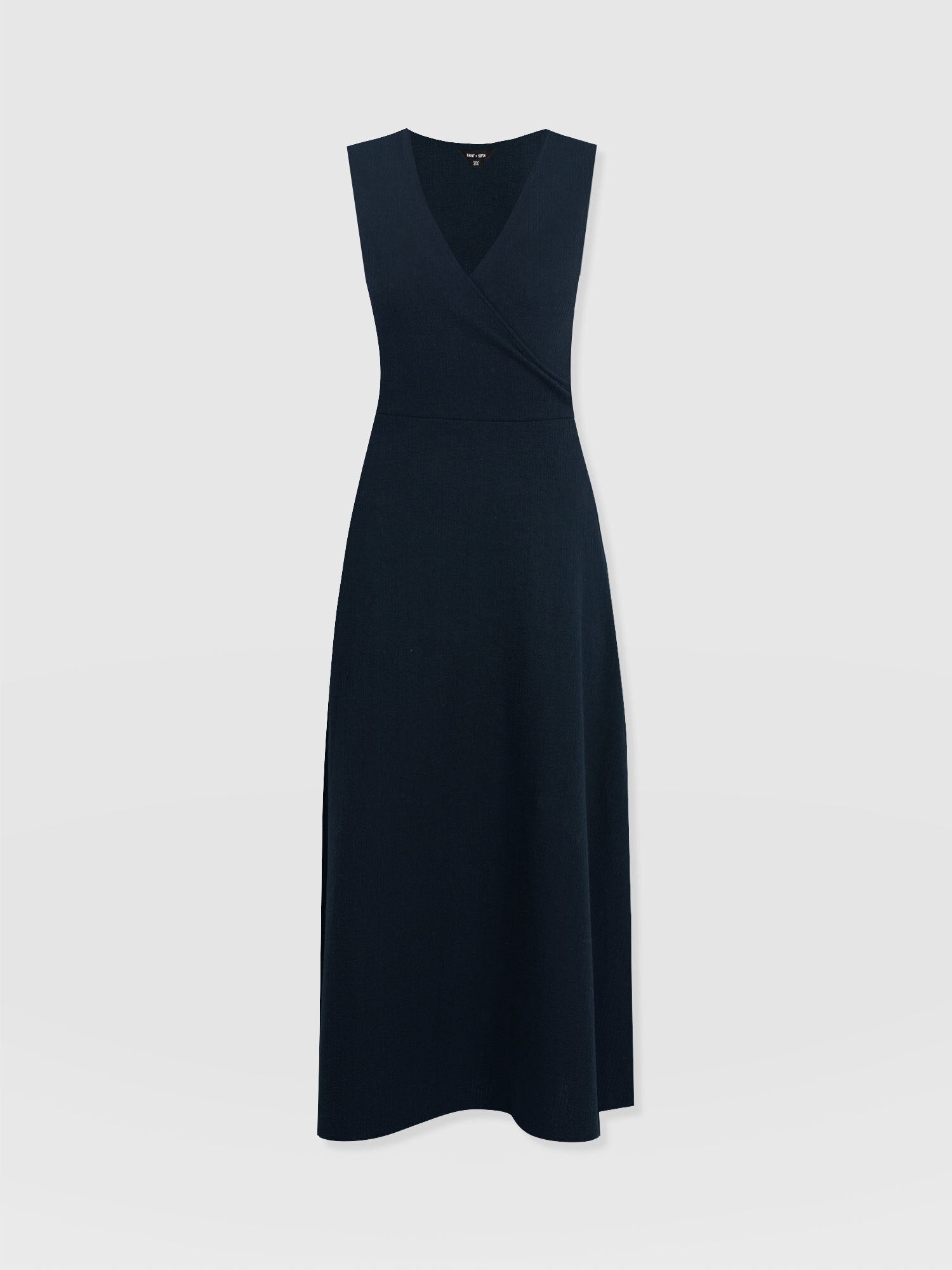 Sleeveless Maggie Wrap Dress - Navy Textured - Women's Dresses | Saint + Sofia® USA
